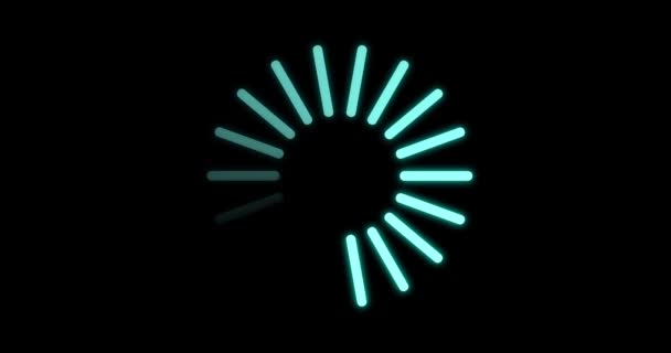 Loading circle icon on black background — Stock Video