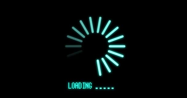 Loading circle icon on black background — Stock Video