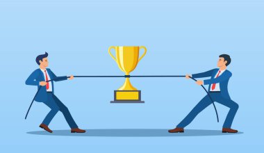 İpin Karşıt Ucunu Çeken İki İşadamı,