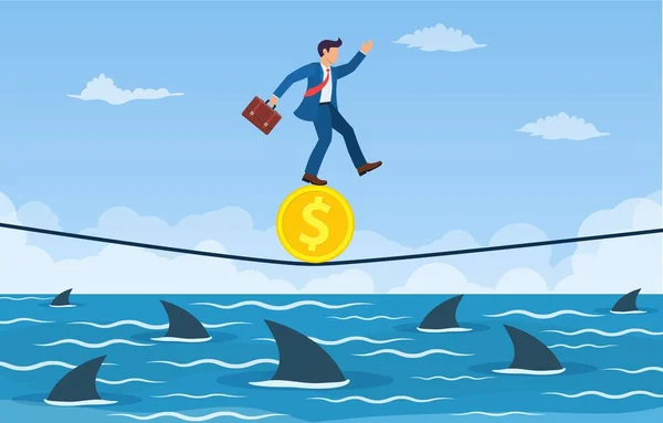 Finanční a podnikatelské riziko. — Stockový vektor
