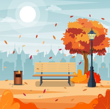 Güzel sonbahar şehir parkı