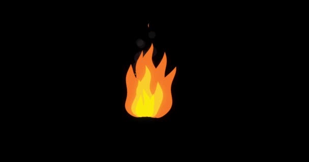 Animation de flamme de dessin animé. — Video