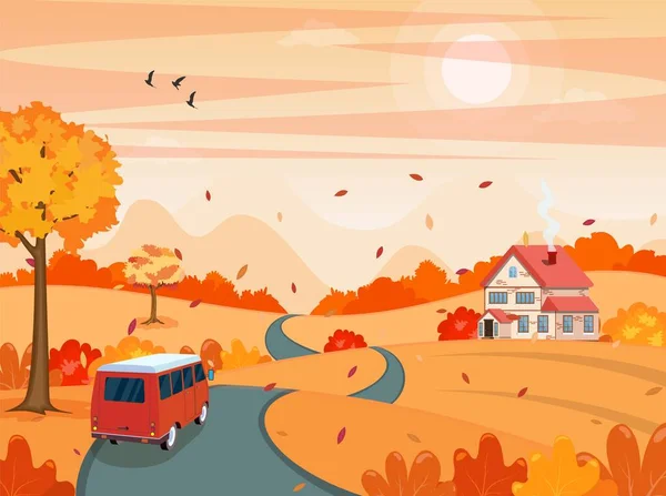 Hintergrund der Herbstlandschaft — Stockvektor