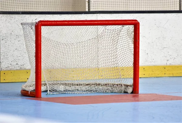 Hockey Línea Red Vacía Pliegue Goles —  Fotos de Stock