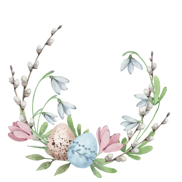 Conejito de Pascua con flores. —  Fotos de Stock