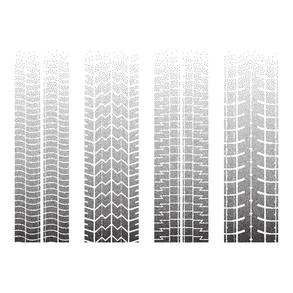 Traces de pneus pointillés 3 — Image vectorielle