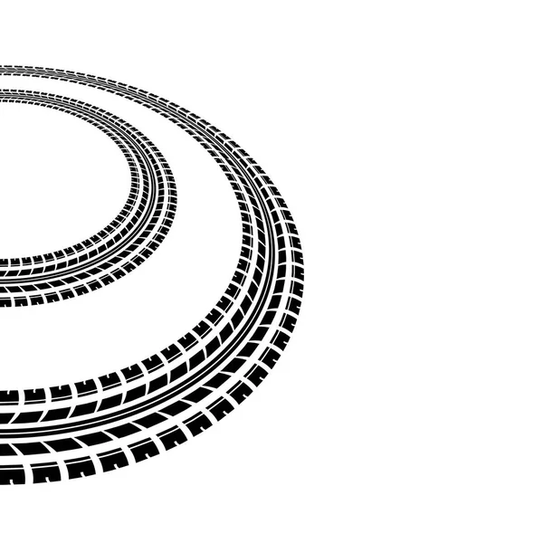 Circle tire tracks silhouette — Stock Vector