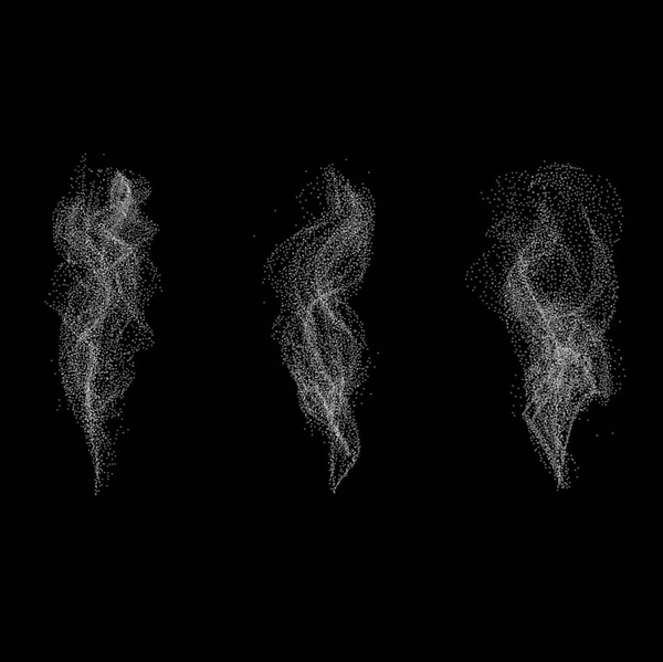 Ensemble de fumée blanche pointillée — Image vectorielle