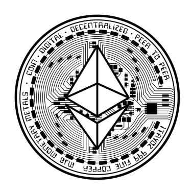 Ethereum para siyah siluet