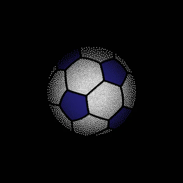 Siyah renkli noktalı futbol — Stok Vektör