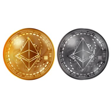 Ethereum altın ve gümüş sikke