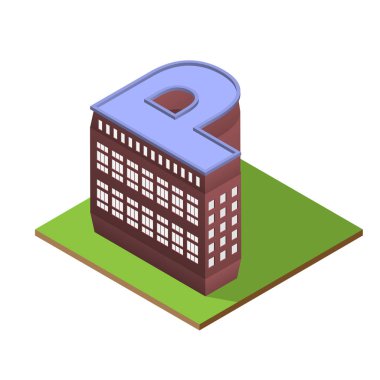 P harfi formu bina izometrik