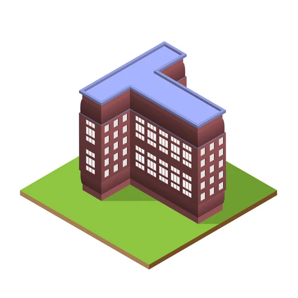 Isometrischer Baubuchstabe t Form — Stockvektor