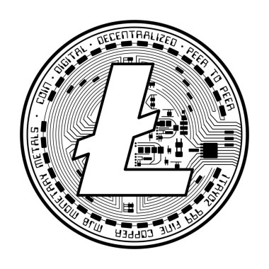 Litecoin para siyah siluet