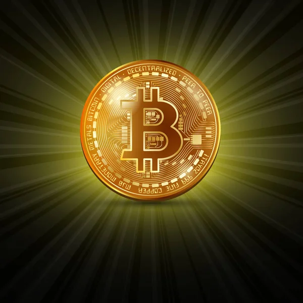 Bitcoin pièce d'or — Image vectorielle