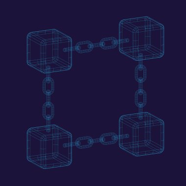 Blockchain mavi arka plan