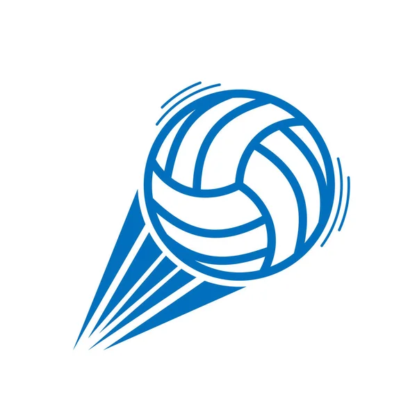 Blauwe volleybal verplaatsen — Stockvector