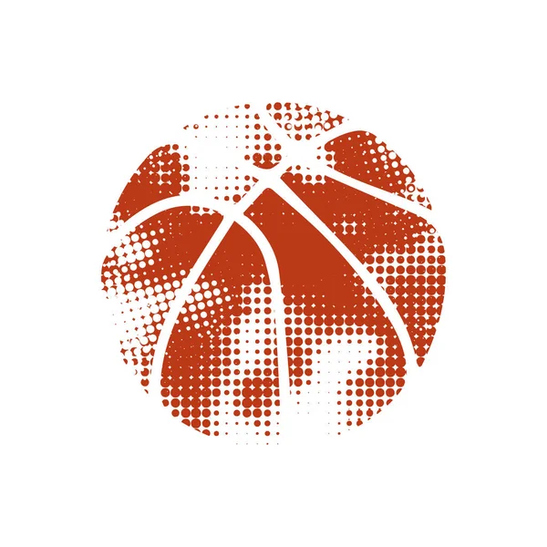 Orangefarbener Halbtonbasketball — Stockvektor