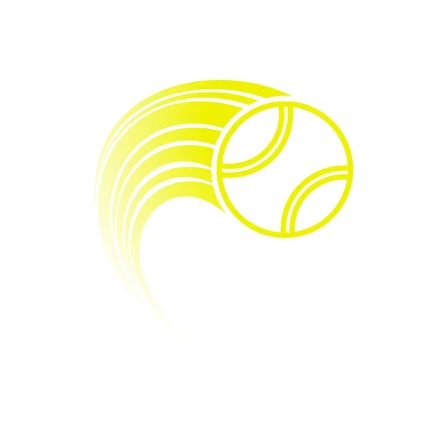 Жовтий тенісний м'яч з треком — стоковий вектор
