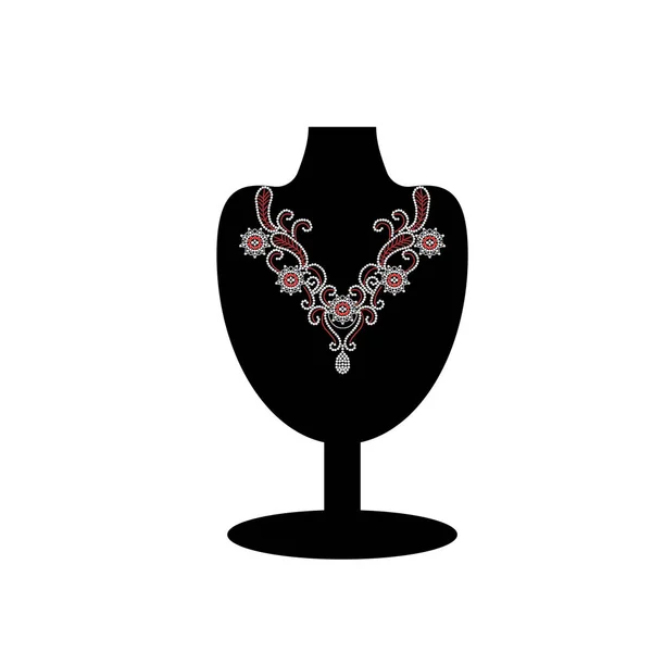 Manekin hitam dengan perhiasan - Stok Vektor