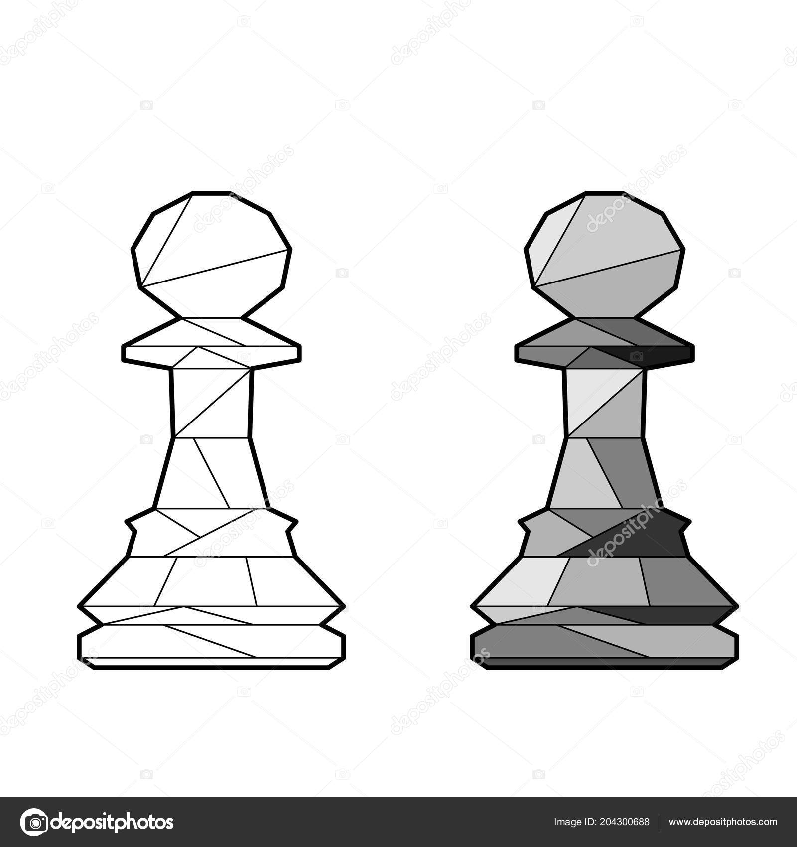 Outlined chess pawn symbol