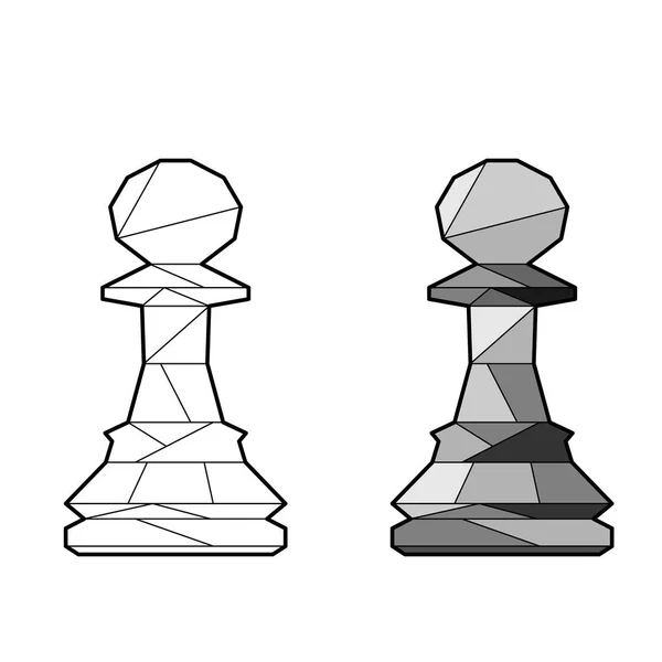 Umrisse eines Schachbauers — Stockvektor