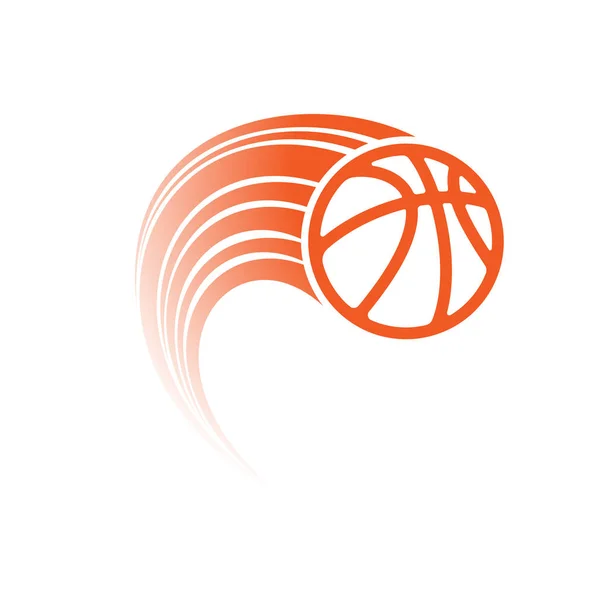 Orange Basketball mit Bahn — Stockvektor