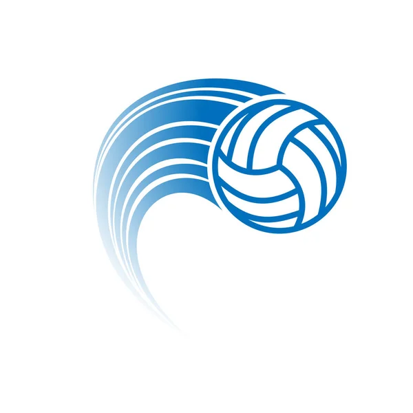 Blauwe volleybal met track — Stockvector