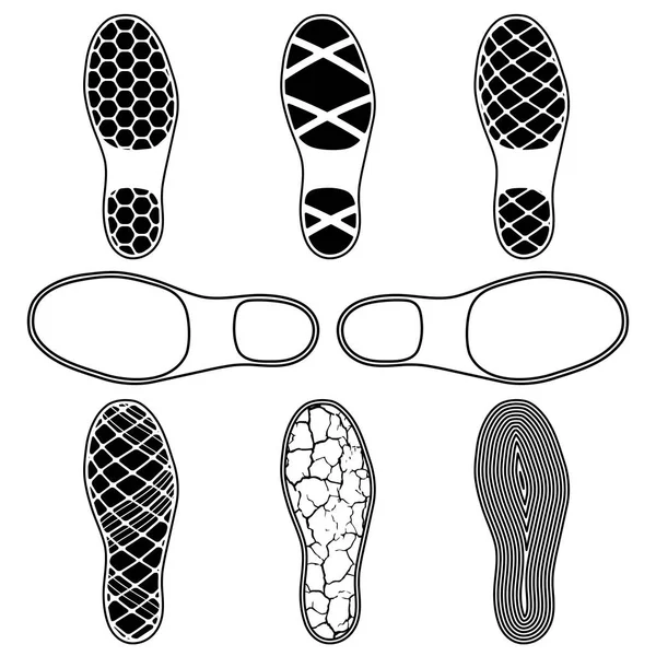 Силуэты следов обуви — стоковый вектор