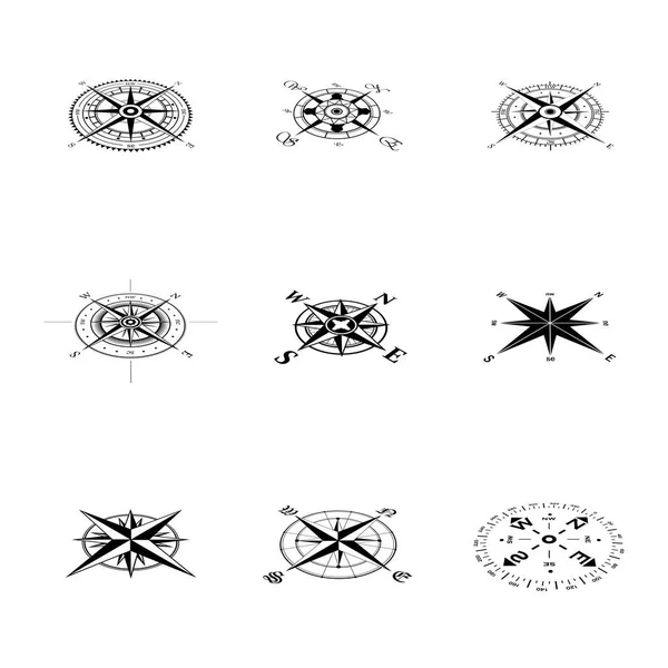 Windroses esbozar perspectiva — Archivo Imágenes Vectoriales