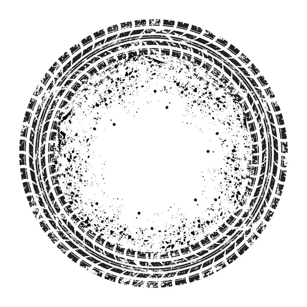 Cadre de piste de pneu grunge cercle — Image vectorielle