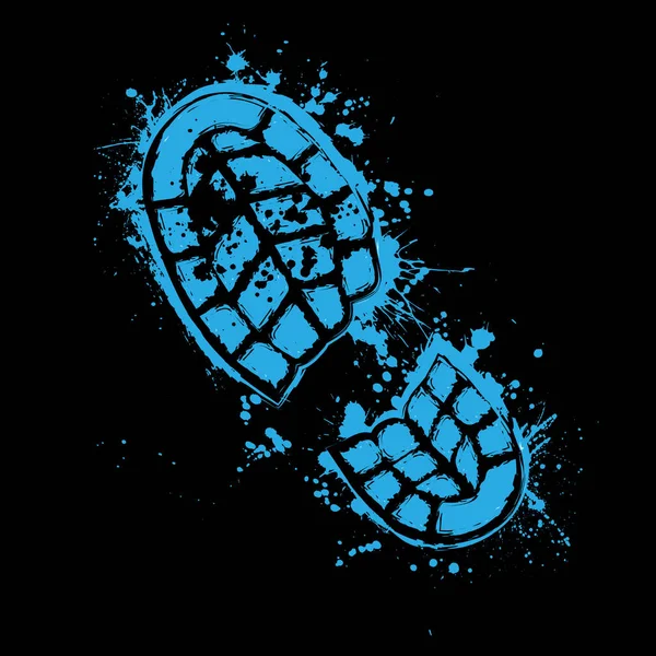 Grunge blauwe schoenen — Stockvector