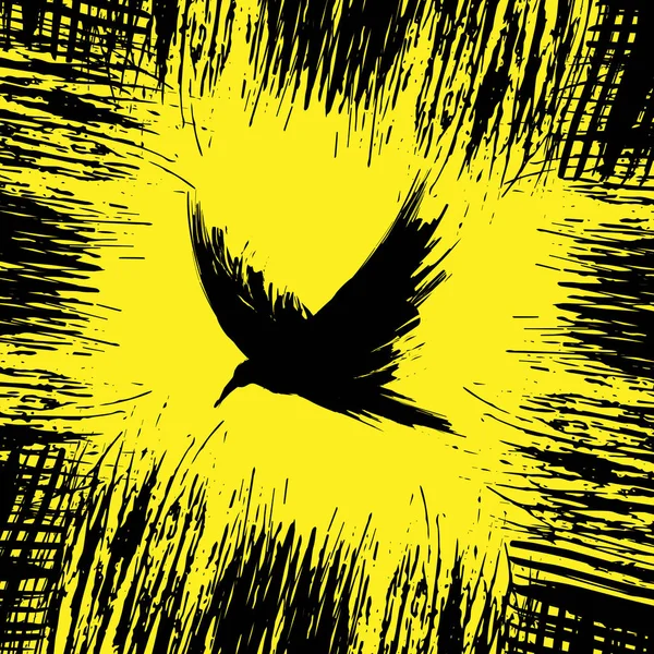 Fondo de cuervo amarillo — Vector de stock