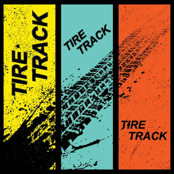 Bandeiras de faixas de pneus Grunge — Vetor de Stock