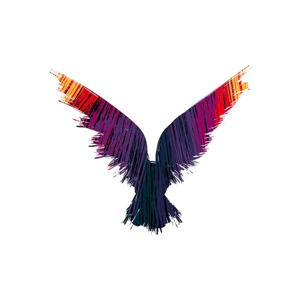 Silhouette corbeau couleur — Image vectorielle