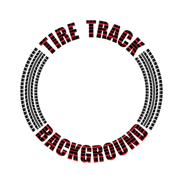 Tire track red text circle — Stock Vector