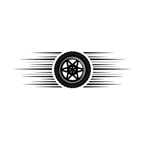 Araba tekerlek hareketli logo — Stok Vektör