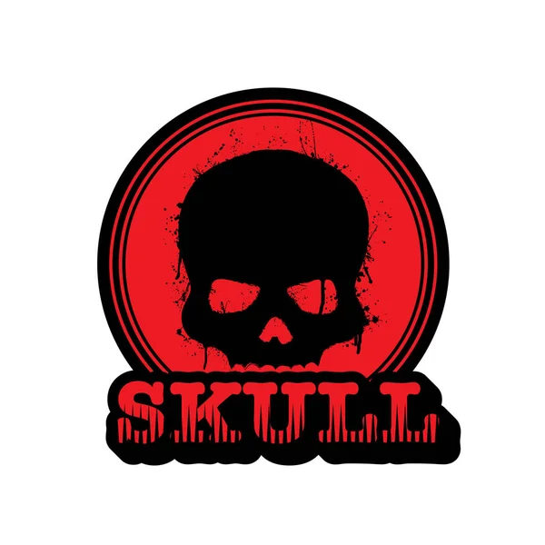 Logo crâne rouge — Image vectorielle