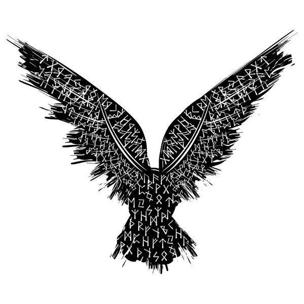 Corbeau noir et rouge — Image vectorielle
