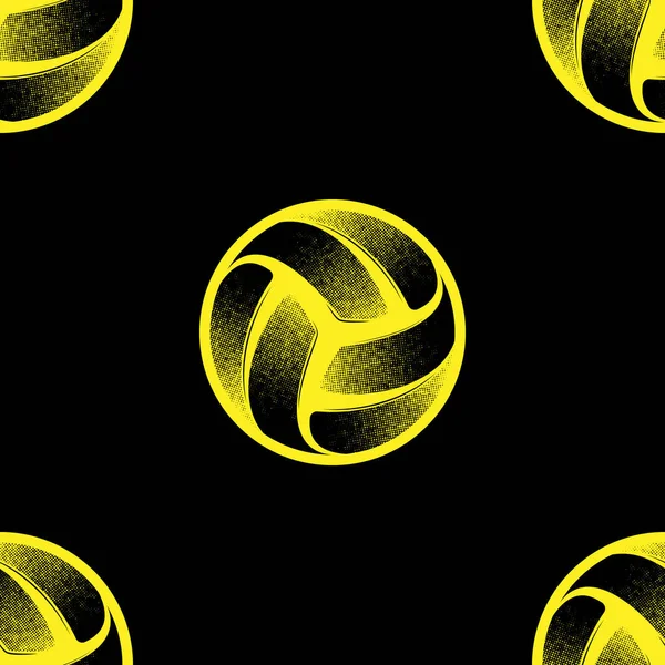 Volleyball black seamless background — Stock Vector