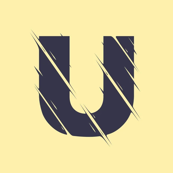 Scribbled letter U — Stockvector