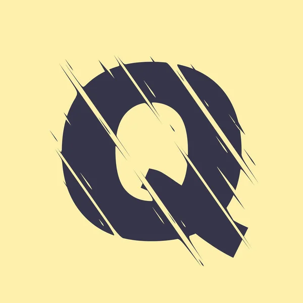 Lettre gravée Q — Image vectorielle