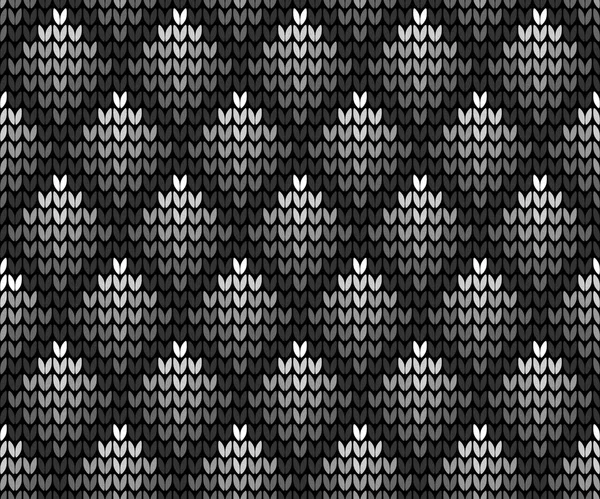 Seamless gray squares knitting — Stock Vector