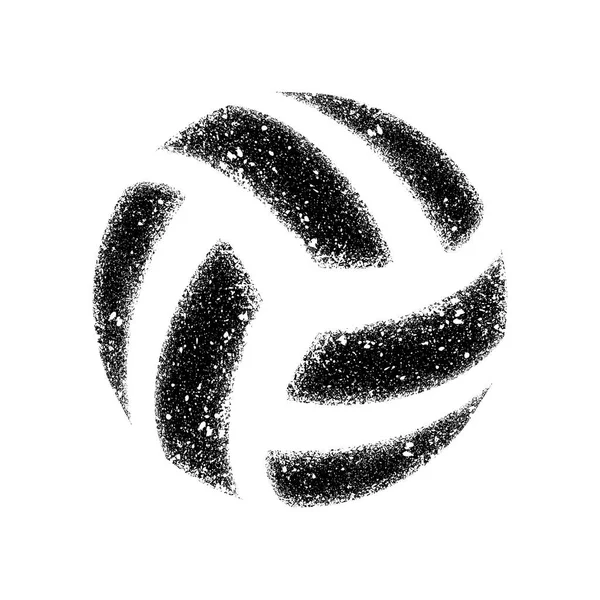 Volleyball grunge dotted silhouette — Stock Vector