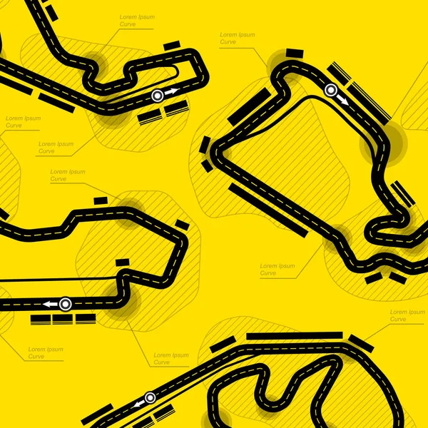 Race track circuit — Stock Vector