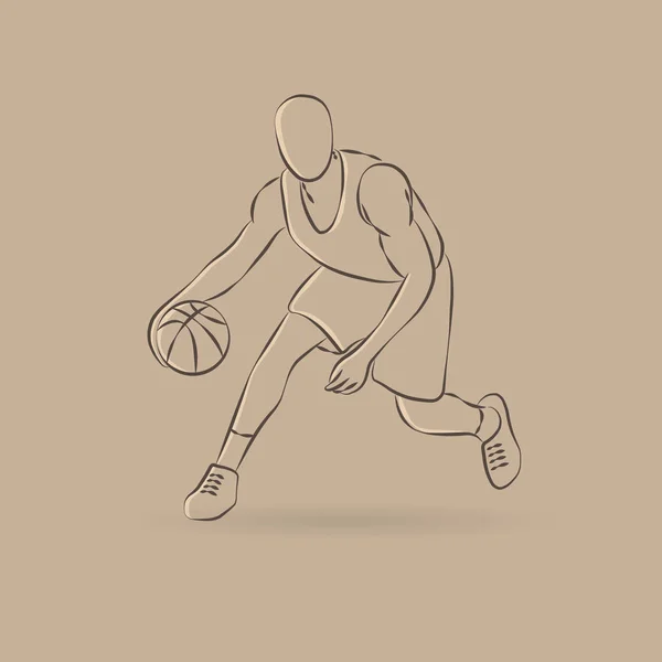 Basketballmannskizze — Stockvektor