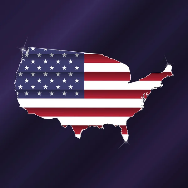 ABD harita bayrağı — Stok Vektör