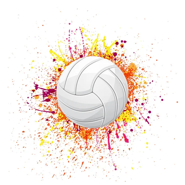 Volleyboll färg grunge symbol — Stock vektor