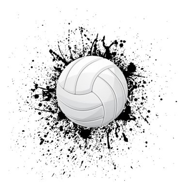 Voleybol beyaz grunge simgesi