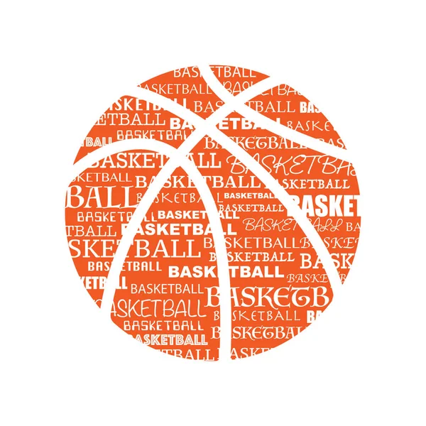 Silhouette texte basket-ball — Image vectorielle